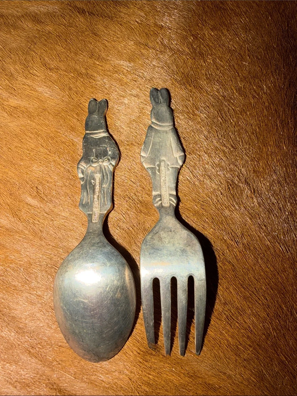 Reed & Barton Bunnykins Silver Plate Spoon Fork Set 1998 Royal Doulton Vintage